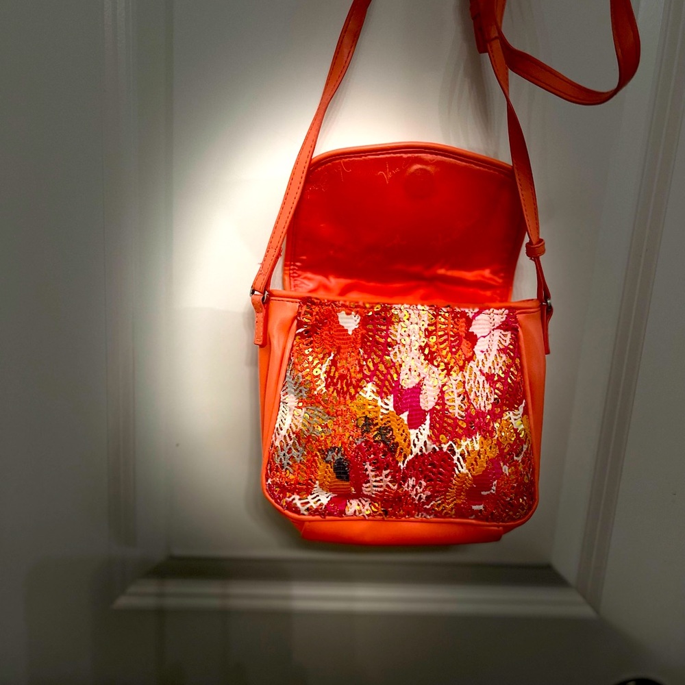 Vera Bradley, sequin Crossbody purse with flap.